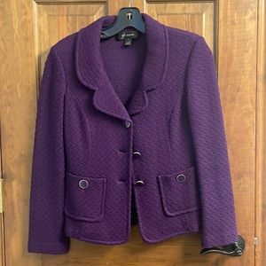 St. John knit purple jacket. Size 2